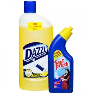 Dazzl Disinfectant Floor Cleaner - Citrus Fragrance - 500 ml ( Get 1 Sani Fresh 200 ml Free)