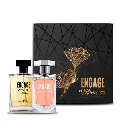 Engage L'amante Moments Perfume Combo Gift Box For Men and Women, Perfect for Wedding, Anniversary, Valentine Gifting
