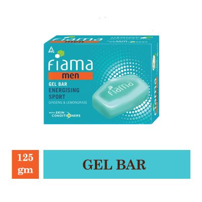 Fiama Men Energizing Sport Gel Bar, with Ginseng and Lemongrass, with skin conditioners