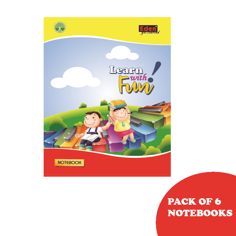 Eden, Eden Notebook DC, Unruled, 180 Pages, Pack of 6 (18 cm x 24 cm )