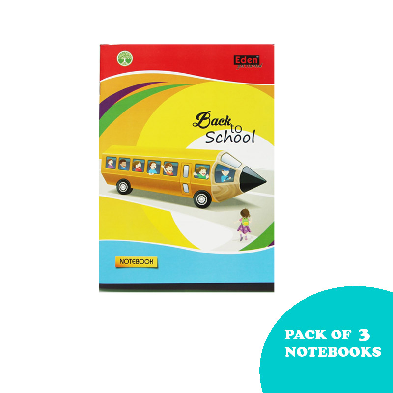 Eden, Eden Notebook DC, Four rule, Four Line, 180 Pages, Pack of 3 (18 cm x 24 cm )