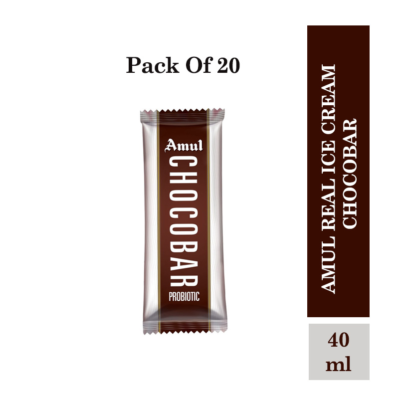 Amul, Amul Real Ice Cream Chocobar 40ml (Pack of 20 pcs) @ MRP-10/-