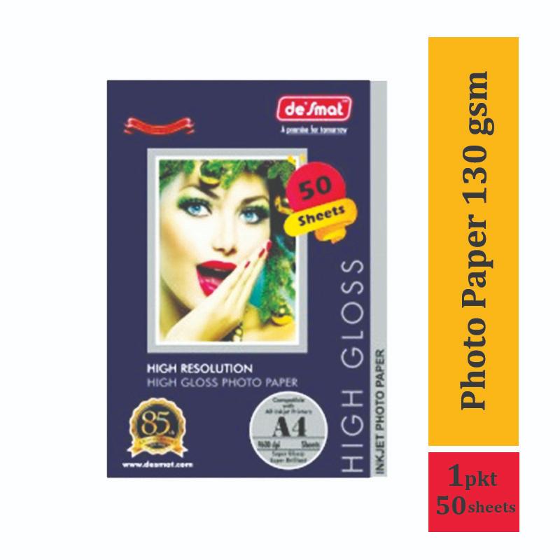 JK Paper, DESMAT High resulution Photo Paper A4 130 gsm Photo Paper(Set of 1 =50 sheet)