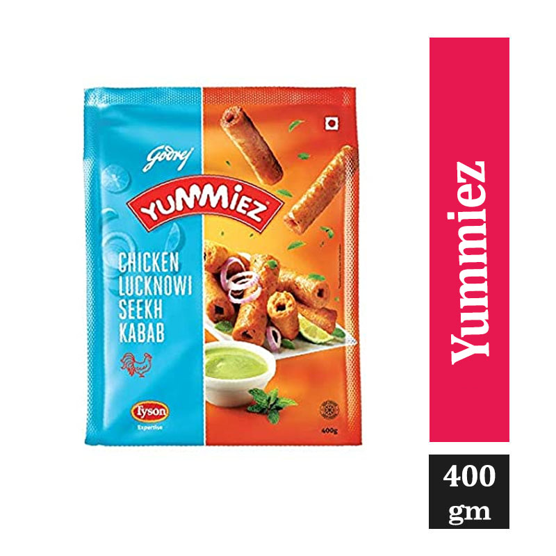 Other Brands, Yummiez Chicken Kabab - Lucknow Seekh, 400 gm Pouch