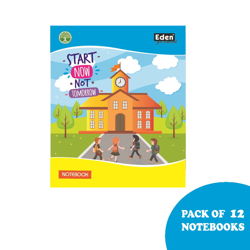 Eden, Stitch Notebook, Unruled, 132 Pages, Pack of 12 - Eden Notebook
