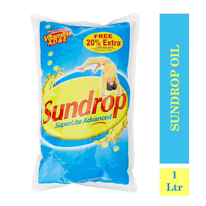 Other Brands, Sundrop Superlite Advance Sunflower Oil -Pouch (1ltr)