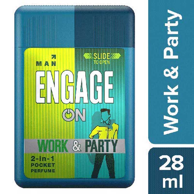 ITC, Engage On 2in1 Pocket Perfume Work & Party - for Men - 28ml